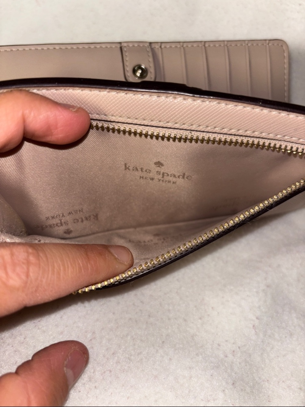 kate spade taupe saffiano leather continental wallet - Picture 11 of 13